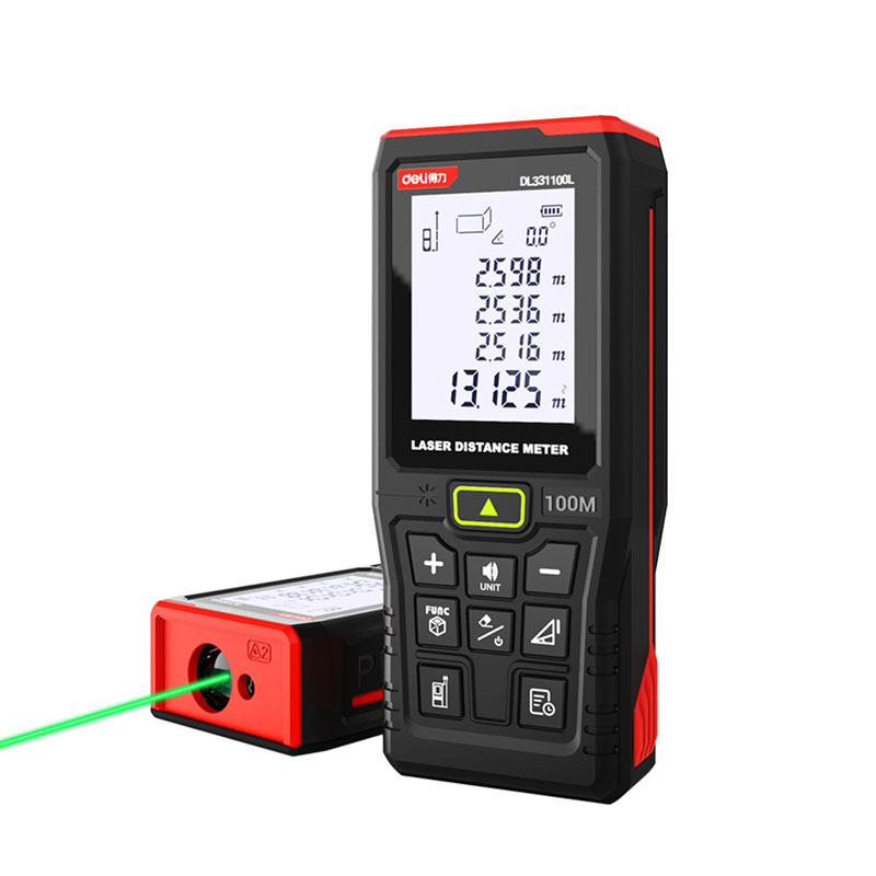 得力DL331100L激光测距仪绿光语音锂电